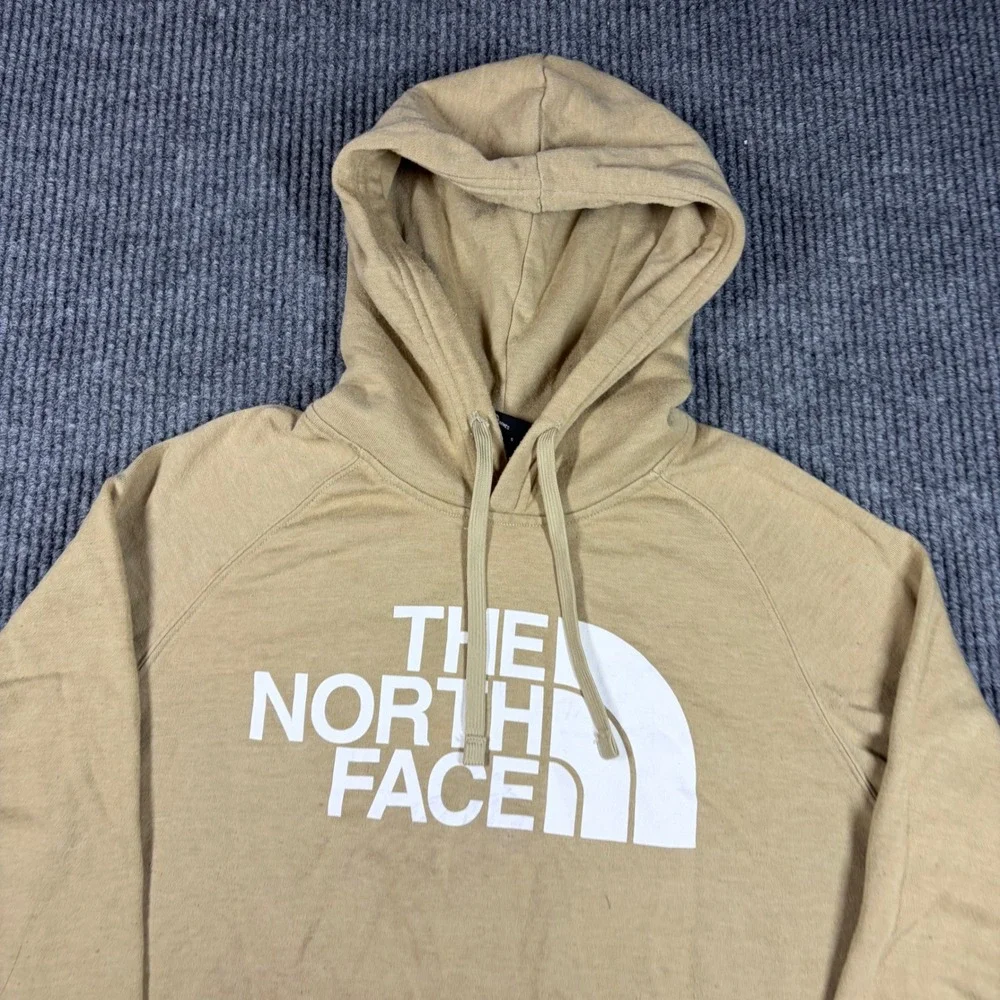 The North Face Hoodie Mens S Tan Half Dome Logo Pullover Sweatshirt‎ Beige S